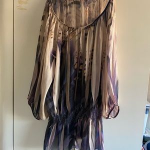 Ladies sheer peasant blouse